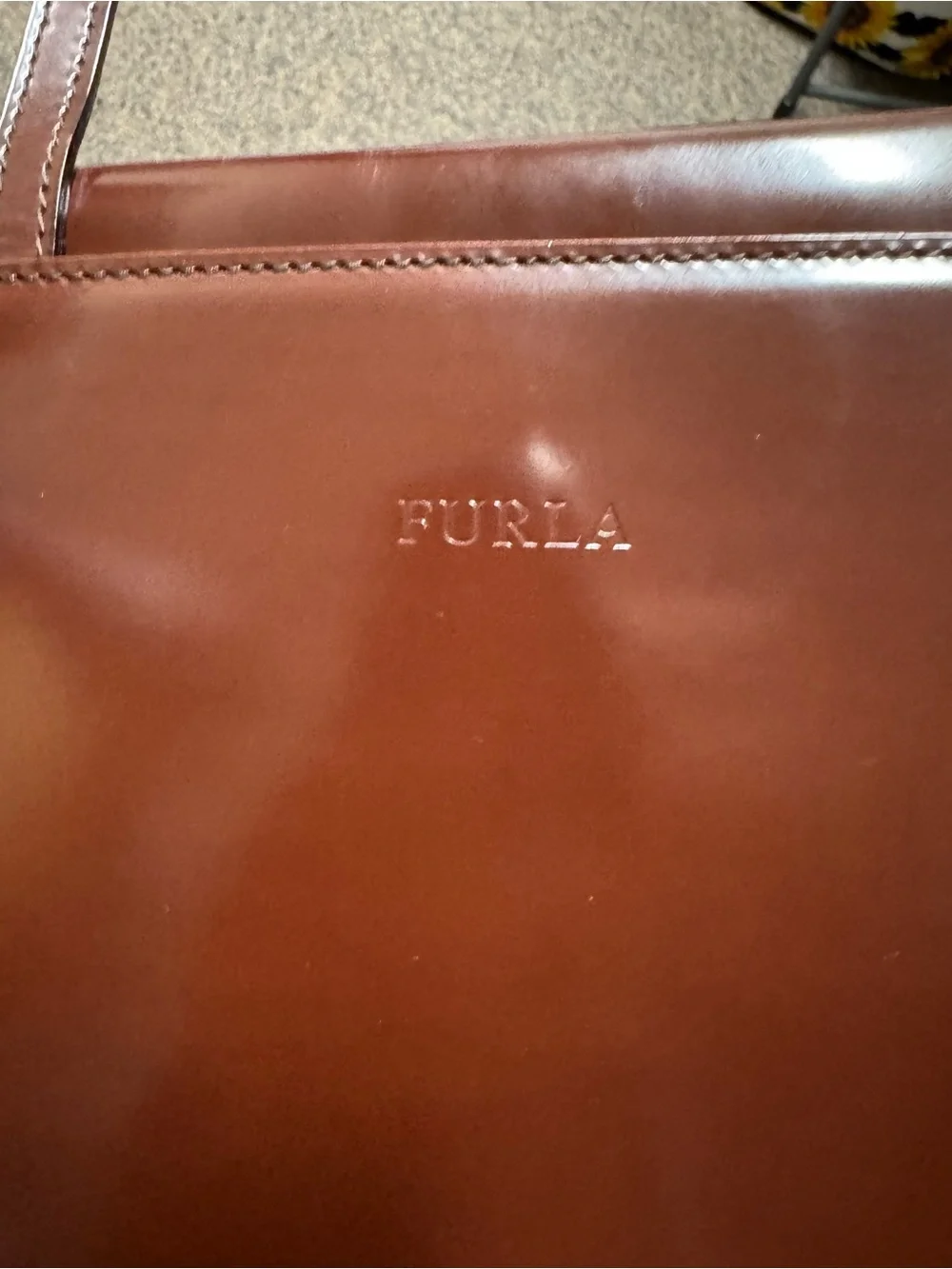 FURLA VINTAGE Women's Brown Top-Handle Tote Bag